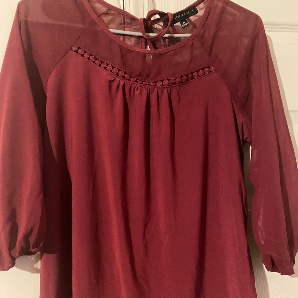 Nice top with sheer sleeves